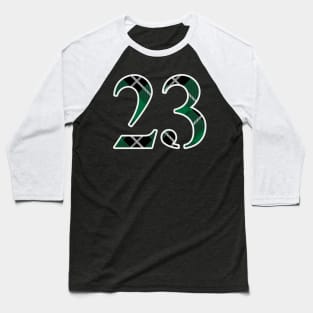 23 Sports Jersey Number Green Black Flannel Baseball T-Shirt